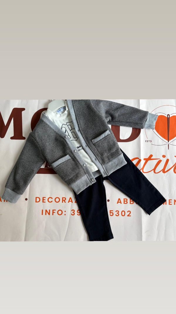 Coordinato Cardigan Grigio