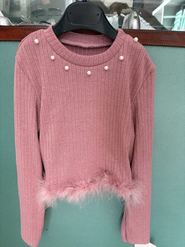 Maglia con perla rosa