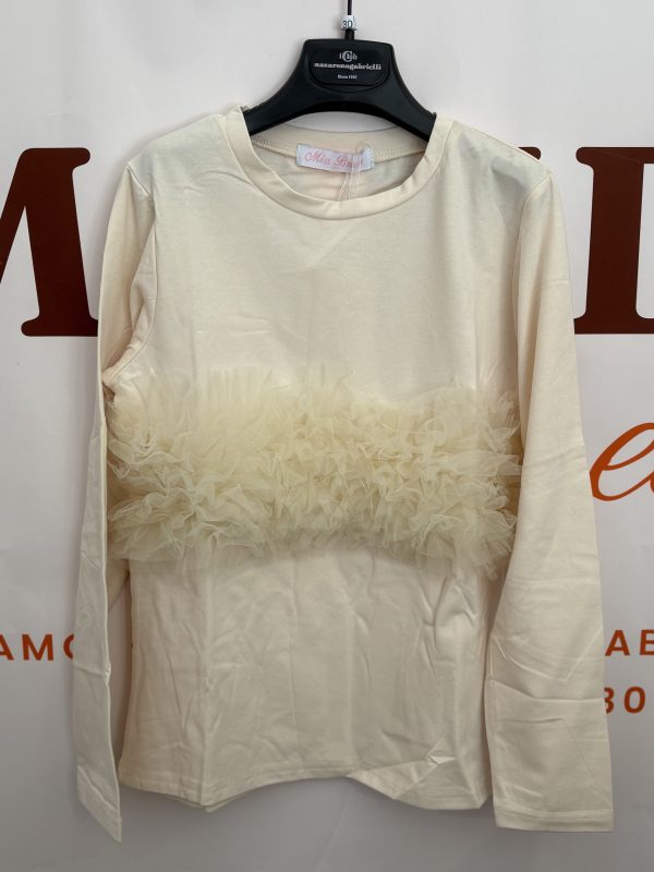 Maglia tulle panna